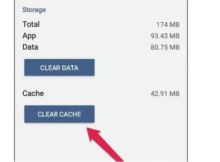 Tap Storage then select Clear Data or Clear Cache